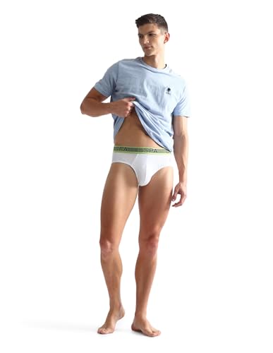 Image of U.S. Polo ASSN. Mens OEB04 Solid Cotton Spandex Underwear Briefs - Pack of 1