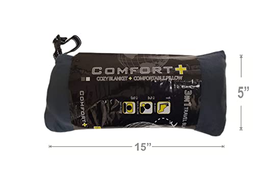 Comfort Plus 3-in-1 Premium Travel Blanket (Charcoal) - Image 3