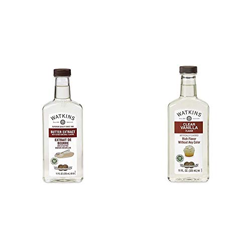 Watkins Butter and Clear Vanilla Flavoring Extracts, 11 oz. Bottles (2 Count)