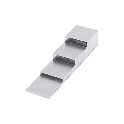 Bloque de calibración de cuña de 4 pasos para medidores de espesor ultrasónicos, acero 1018, pasos de 0.100mm, 0.200mm, 0.400mm y 0.600mm miniatura 4