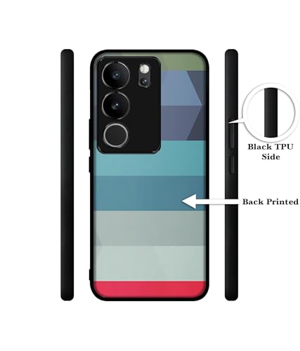 Image of Colorful Lines Design Premium 2D Printed Metal Back Case Cover for Vivo V29 5G / V29 Pro 5G
