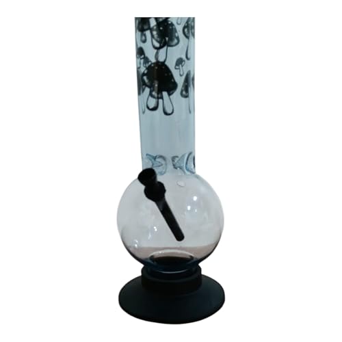 Image of PUFF SMART 16 Inch Mushroom Print Acrylic Waterpipe Bong (White)