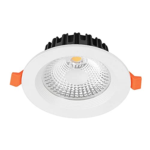 Mrdsre Downlight LED Lámpara empotrable Redonda Ultrafina Lámpara de Techo de Panel Redondo de 12W 960LM, Recorte 110-115MM, para baño, Dormitorio, Foco LED de Techo con Chip COB Blanco Cover