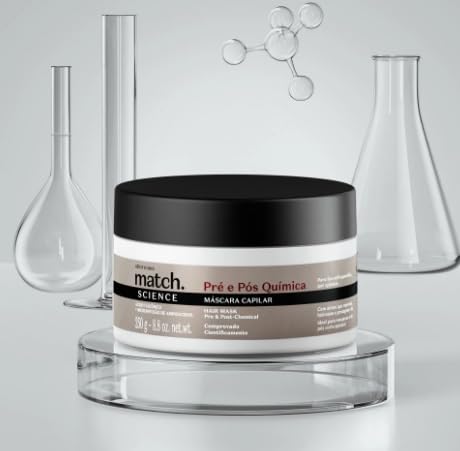 O BOTICARIO MATCH SCIENCE MASCARA PRÉ E PÓS QUÍMICA 250g