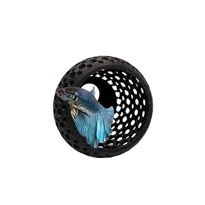 CTWPets Betta Bulb Hide 2.0, Betta Bed & Aquarium Cave, Stealth Black
