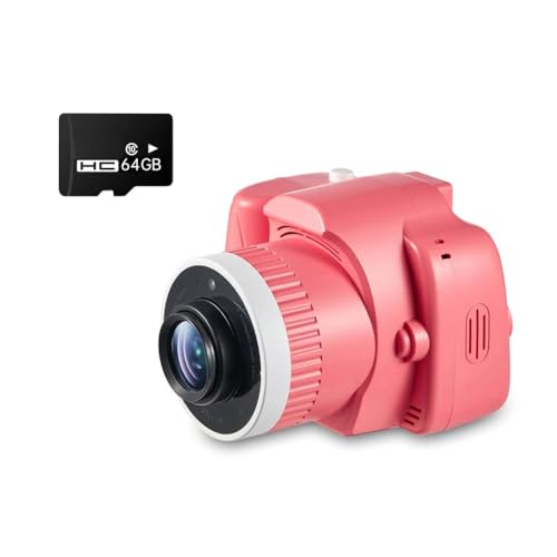 Appareil photo pour enfants à grand écran rose avec projecteur et vidéo HD 1080P