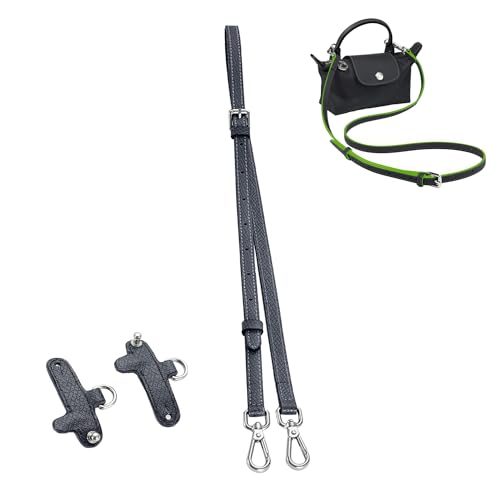 Image of Leather Purse Straps for Longchamp Conversion Kit, Adjustable Shoulder Strap Bag Transformation Set for Longchamp Bag Mini Pouch Handbags(Gray)