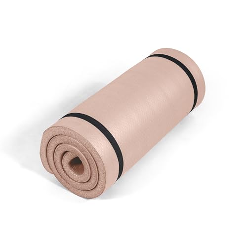 Tone Fitness Premium Extra Thick 1-Inch High Density Exercise Mat with Carry Strap &ndash; Non-Slip...
