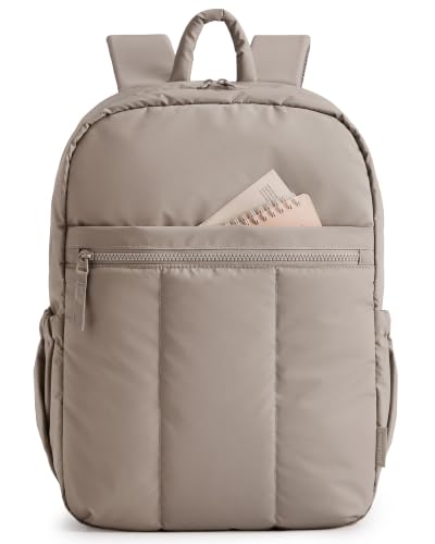 BAGSMART Backpack for Women Travel Backpack with Large Side Pocket 15.6 Inch Work College Backpack Purse Waterproof Business Teacher Laptop Bag Camel