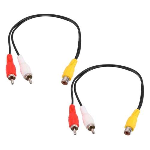 sourcing map 2 x Cinch-Splitterkabel, 1 Buchse Adapter auf 2 Stecker, 25,4 cm Y-Splitter, Stereo, Audio, Video, AV-Subwoofer-Kabel für Verstärker, Heimkino