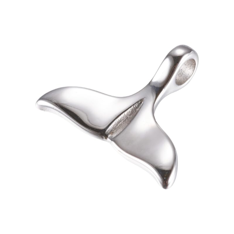 Clotiry 10Pcs Stainless Steel Whale Tail Pendants Sea Ocean Fishtail Charm Dolphin Tails Charm for Jewellery Making Necklace Earrings DIY Craft