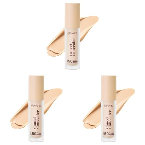 Image of MARS SPF50 PA++++ Cancel Concealer with Radiant Natural Finish (6.0 ml) (03-Dreamy Beige) | Lightweight | Medium to High Coverage | Long-Lasting & Multi-Purpose | Crease Resistant (Pack of 3)