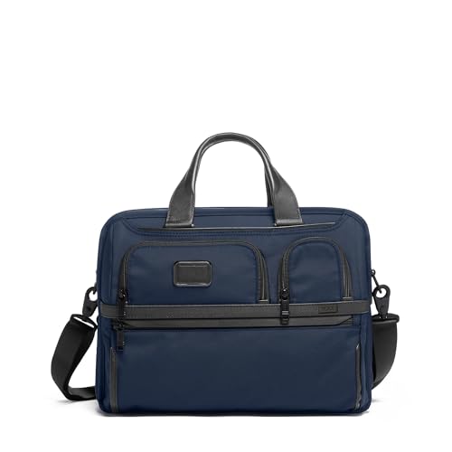 TUMI - Alpha Medium 15' Expansion Laptop Briefcase - Professional Briefcase for Commute or Travel - Padded Compartment Fits up to 15' Screen - Navy