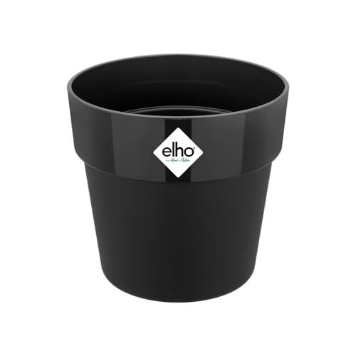 elho B.for Original Round 25 - Flower Pot for Indoor - 100% Recycled Plastic - Ø 24.7 x H 23.2 cm - Black/Living Black