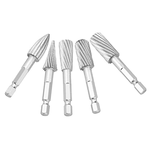 Fresas rotativas 5 piezas acero rápido 1/4 pulg miniatura 4