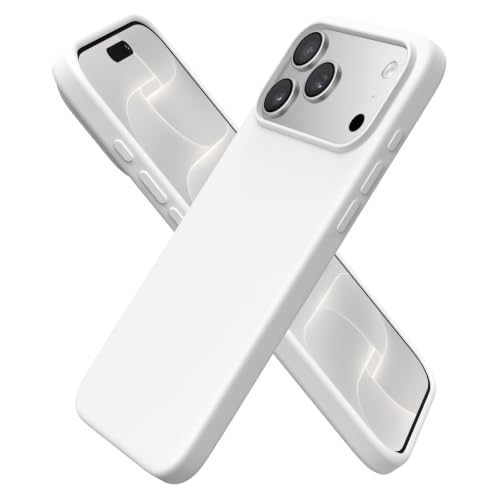 ORNARTO for iPhone 18 Pro Max Case, Liquid Silicone, White
