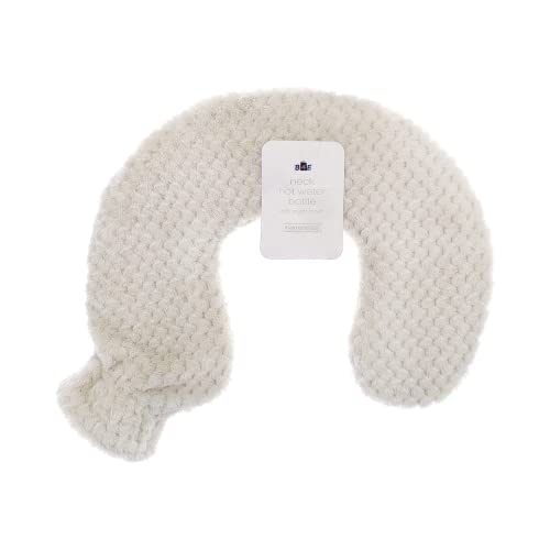 Neck and Shoulder Hot Water Bottle | Ease Pain and Relax Muscles Neck Hot Water Bottles with Popcorn Plush Cover - Assorted Colours(Natural)