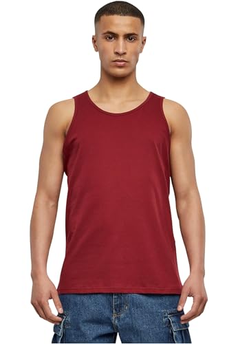 Build Your Brand Camisetas sin Mangas Hombres, Adulto, Rojo, L