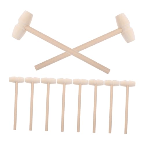WOONEKY 10pcs Mini Construction Hammers Wooden Toys for Boys and Girls Safe and Hammer Set