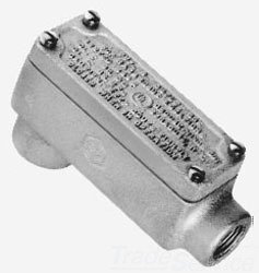 Crouse Hinds 1/2 in. Conduit Outlet Body, Feraloy Iron Alloy w/Cover, OELB1