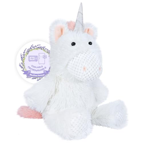 SuzziPals Coolable Warmable Unicorn Stuffed Animal, Microwavable...