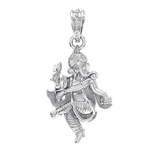 Pendentif Ganesh en argent 925 pur amulette mixte taille S AMZ 227