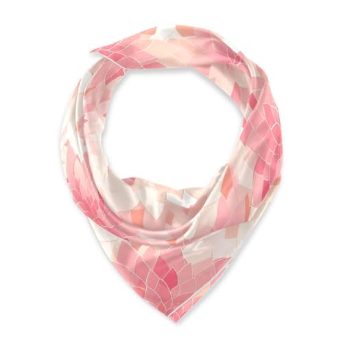 Rosette Floral Pattern Peach Gold square silk scarf essentials shawls for women for christmas 35x35 chales para mujer