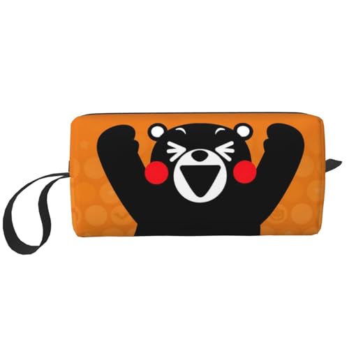 For くまモン(19) 化粧ポーチ メイクボックス 化粧品収納 コスメポーチ 洗面用具 収納ケース トラベルバッグ バニティー 手提げ 便利 大容量 出張 旅行用 自宅用 キャラクター 6*9*20cm