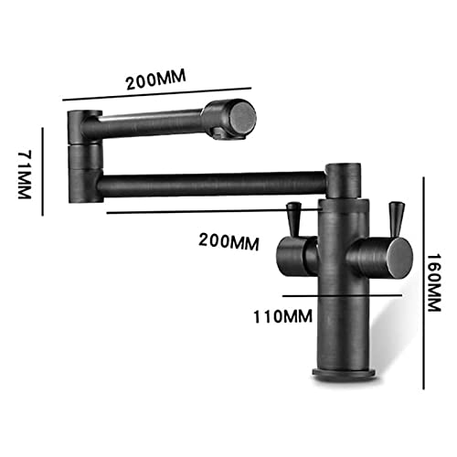 Robinet cuisine extensible pliant en laiton avec double commande d'eau - 7