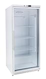 GastroHero Kühlschrank SRH40G | 380 Liter | Lagerkühlschrank mit Glastür | LED-Beleuchtung | abschließbar | digitale Temperaturregelung 0-8°C | Rollen & verstellbare Regale – Profi Kühlgerät