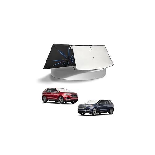 Image of KUST Sun Shade Umbrella for 2015-2025 2026 Ford Edge | Custom Fit Windshield Sunshade | Foldable Sunshade with Bendable Handle | Blocks Heat & UV Scratch Resistant Keep Car Cool Sunshield