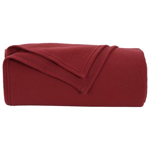 Couvertures Toison Légères et Chaudes Rouge Bordeaux 200x150cm 24pcs