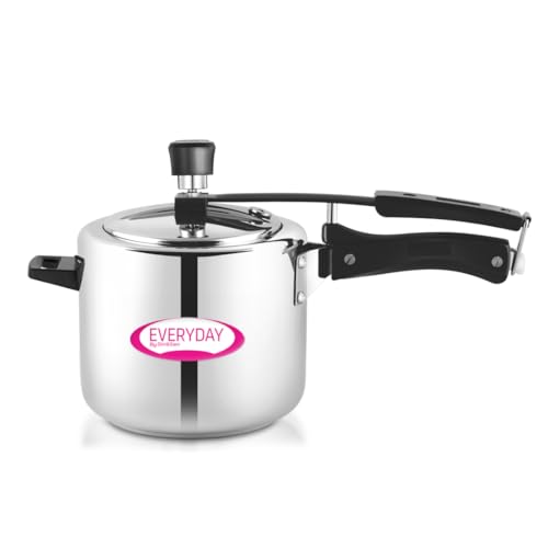 Image of Everyday Stainless Steel Pressure Cooker, 5 Litre, Mirror Finish, Inner Lid Design, Gas and Induction Compatible