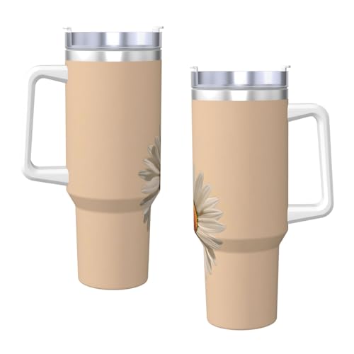 Simple Daisy Print 40oz Ice Bully con Asa y Pajilla Acero Inoxidable miniatura 3