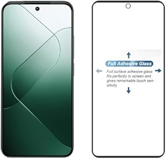 POPIO Cellphone Tempered Glass Screen Protector For Xiaomi 14 (Black) Edge-To-Edge Protector Coverage With Easy Installation Kit