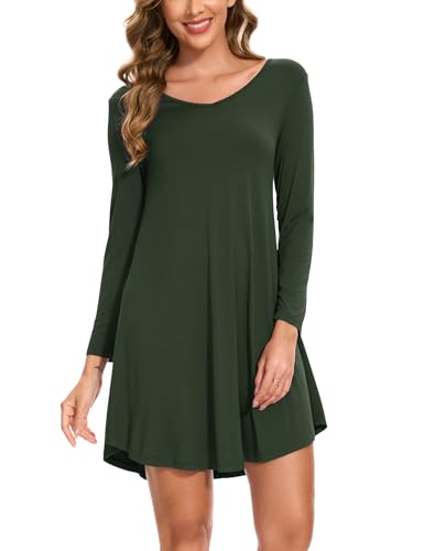Image of GYS Womens Bamboo Viscose Nightgown Super Soft Lightweight Night Shirts for Sleeping