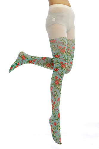 Sahabowi Women Tights, Sheer High Waist Pantyhose, Vintage Control Top Stockings, Siwa opaque print13