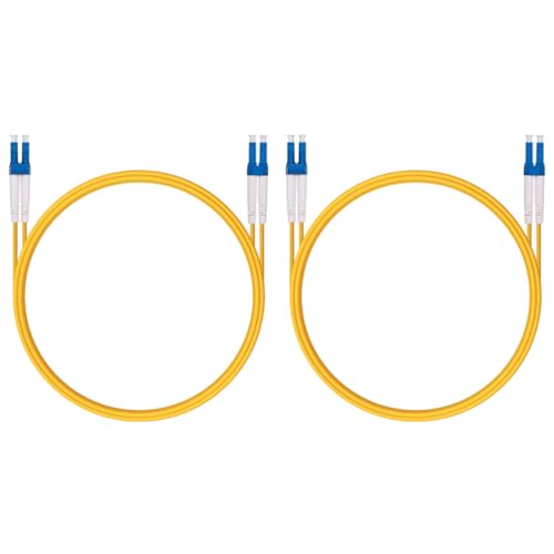 Image of 2 Pack OS2 LC to LC Fiber Patch Cable, 1m Single Mode SFP Fiber Jumper, Duplex LC-LC 9 /125um, LSZH, 3.3ft, for 1G /10G SMF SFP Transceiver, Router, Networks and More