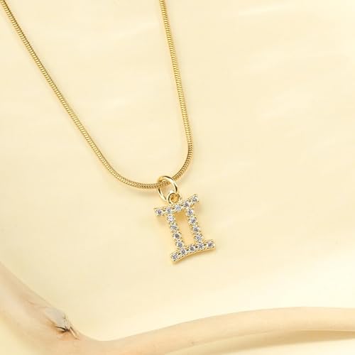 Image of SALTY Anti Tarnish Zodiac Sign Pendant Necklace for Women Men | Stylish Locket Neck Chain | Fashion Jewellery Accessories for Girls Boys | Minimal Jewelry | Ideal for Gifting | Gift for Diwali, Christmas, Marriage, Birthday