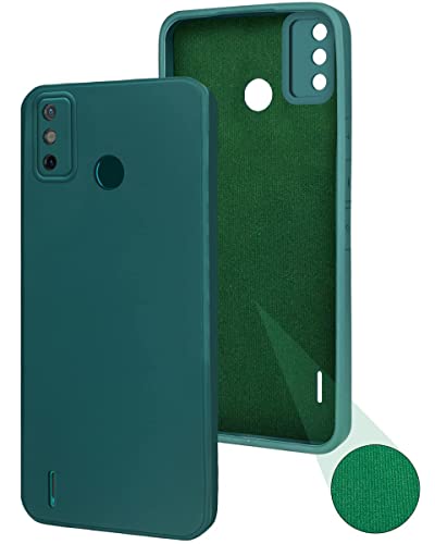 Image of Jkobi Back Cover Case for Tecno Spark Go 2020 | Go 2021 (Matte Finish Silicone with Inside Fiber Cloth |Green)