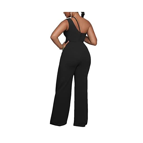 Vrtige-Womens-One-Shoulder-Sleeveless-High-Waist-Wide-Leg-Long-Pants-Jumpsuit-Romper Vrtige Women's One Shoulder Sleeveless High Waist Wide Leg Long Pants Jumpsuit Romper Black# Medium