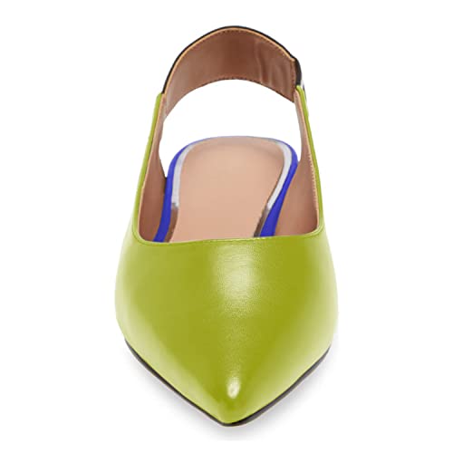 FOWT Spring Comfort Slingback Pointed Toe Elastic Back Strap Flats Shoes Women Concise Shallow Slip-on Mules Concise Daily Traval Shoes, US Size 4-16 M3