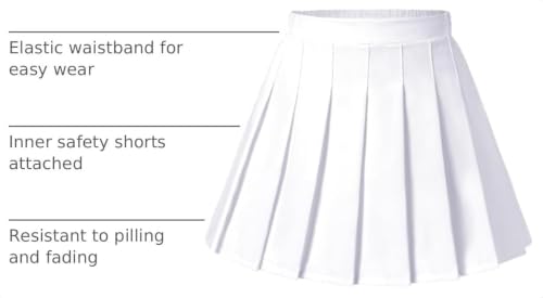 Image of KEREDA Girls Pleated Mini Skirt High Waist Tennis School Uniform Skirts