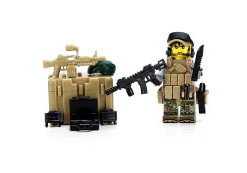 Battle Brick 1.6 Inches Tall Green Beret SF ODA Team Member Custom Minifigure | Military Minifig | Camo Printed in USA | Great Gift for Ages 10+ to Adult AFOL