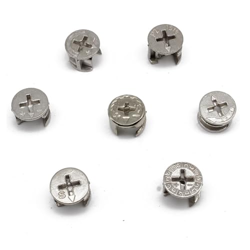 15Pcs Furniture Connector Cam Lock Nuts, Fixing Screws, Connecter Fittings, Eccentric Cam for Drawer Dresser Cabinet Wardrobe Panel Locking Connecting Nuts