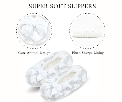 Image of Keyela Women Cozy Warm Slipper Socks, Non Slip Gripper Indoor House Socks | Soft warm cozy fabric, gripper anti-slip bottom for bedroom, lounge and all indoor daily use