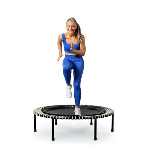bellicon Mini Trampoline 39 (Beige) | Bungee Suspension up to 330 lbs | Indoor Fitness Rebounder for Adults | Screw-in Legs