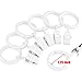 KAIY Set of 14 White Iron Metal Rings with Clips, Clip Rings Hooks for Drapes with Rings, Drapery Rings for Baby Clothes Baby Pants Hangers, 1.25 Inch Interior Diameter (White)
