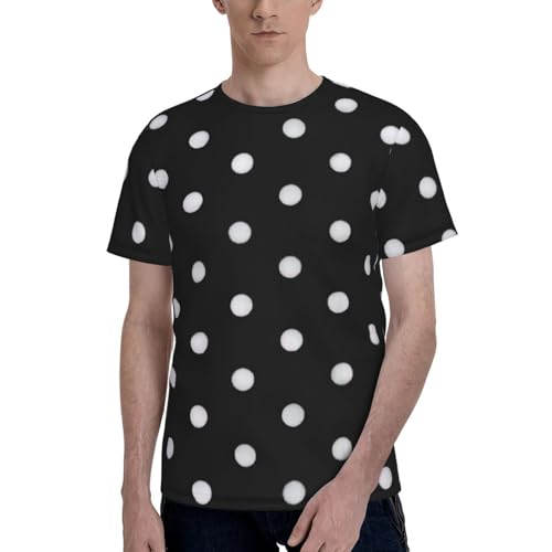 T-shirt graphique à pois noirs et blancs homme - Maille souple et design géométrique unique