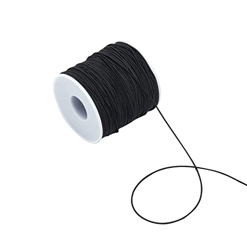 1.0Mm Black Elastic String 65 Yards Elastic Cord Elastic Thread Beading String Cord For Ornament Hanging, Bracelet Jewelry Making, Diy Beading,Chinese Knot Craft(Black) #TOP6